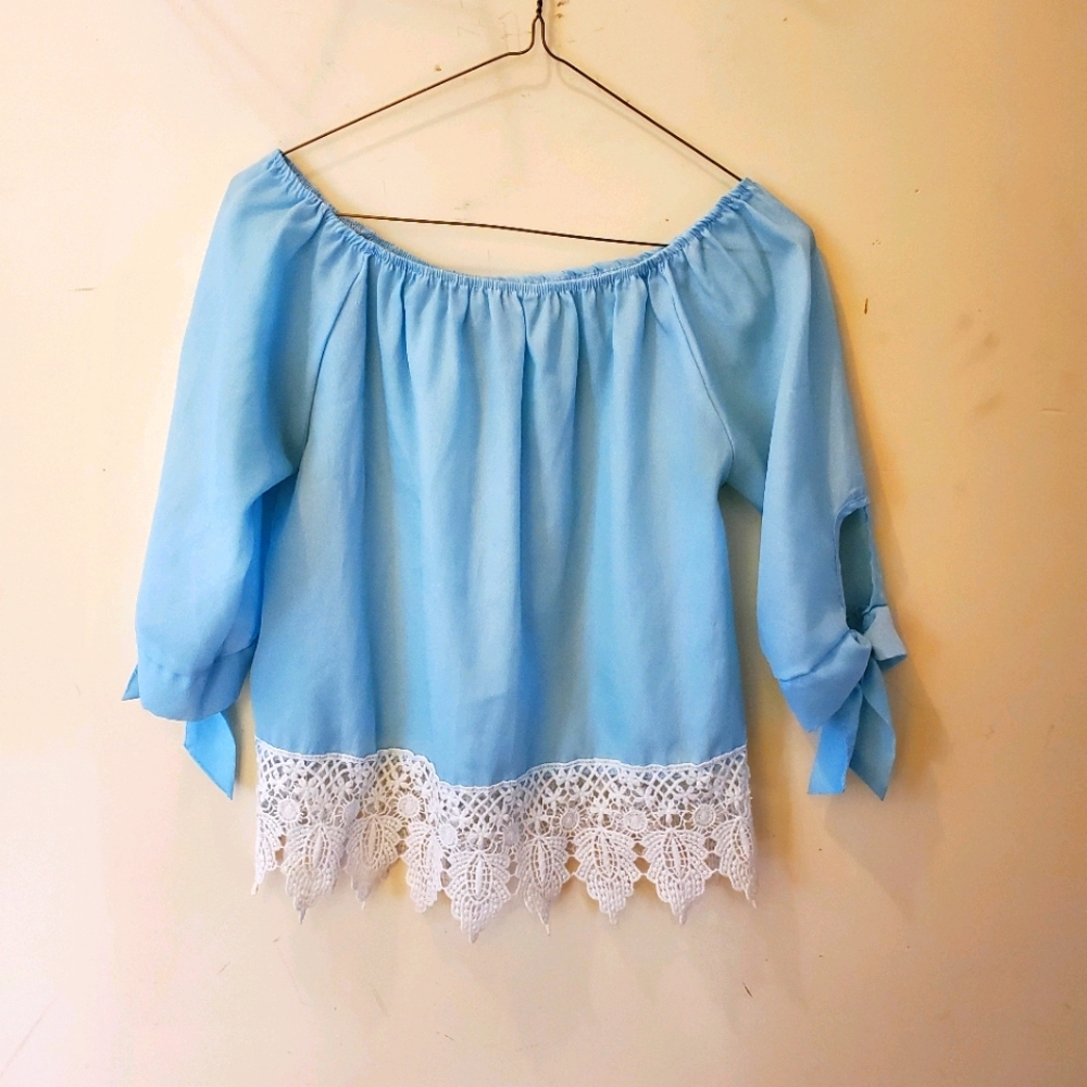 Blue baby doll shirt